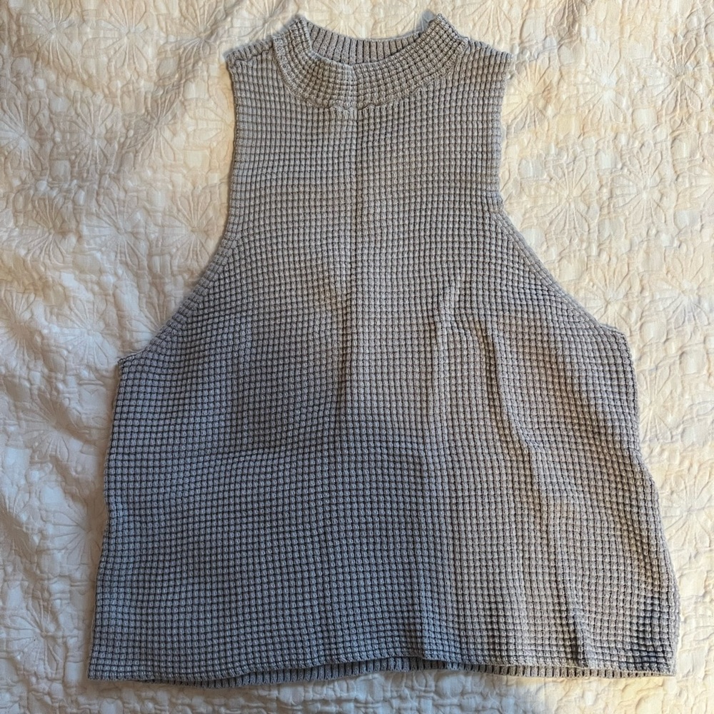 RVCA light purple-gray mock neck knitted tank